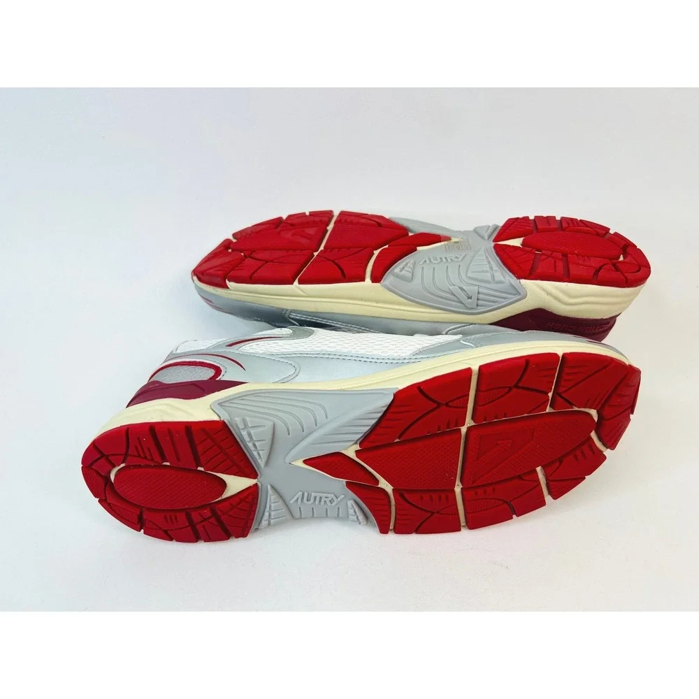 Autry Hyperway Low Mens Sneakers Silver Red White Mesh HYLMMV01 Sz 42 EU / 9 US‎